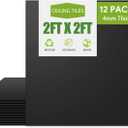 2ft x 2ft Drop Ceiling TilesSmooth Black PVC Ceiling Tiles 24 x 24in. Waterproof, Washable and Fire-Rated - Reusable - High-Grade PVC to Prevent Breakage-Package of 12 Tiles