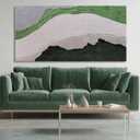 MLART99 Large Green and White Abstract Canvas Minimalist Artwork Textured Painting for Living Room Bedroom Office Modern Wall Decor 29x58 Inch