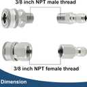 Raincovo Pressure Washer Quick Connect 3/8 Inch, Pressure Washer Fittings, Stainless Steel Adapter Set, Female and Male Thread, 8 Pieces