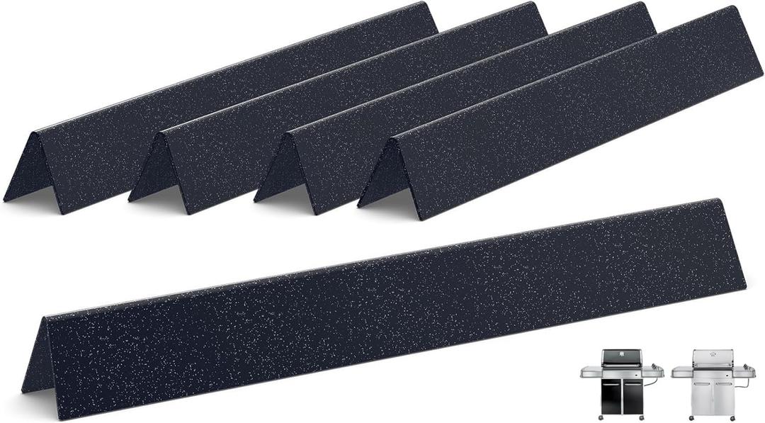 QuliMetal 24.5 Inch Flavorizer Bars for Weber Genesis 300 Series Grills with Side Controls Knobs, Genesis E310 E320 S310 S320 EP310 EP320 (2007-2010), Porcelain Steel Heat Plates for Weber 7539 7540