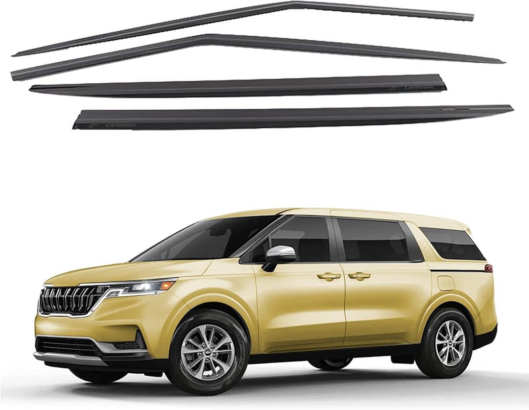 Tape-On Windows Visor Rain Guard 4-Piece for 2022+ KIA Carnival Rain Guards Shield Shade Smoke