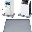 Portable AC Drip Pan, 20''x16'' Portable Air Conditioner Drip Pan, Prevent Water Leakage and Protect Floor & Carpet, Non-Slip Soft Silicone Mat with Raised Edge, for Under Portable AC Unit Drip Tray (Gray)