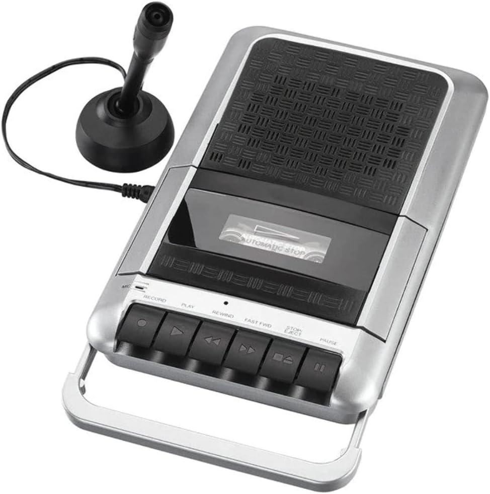 PROSCAN Cassette Player & Recorder with Microphone, Headphone Jack, Aux in, Black