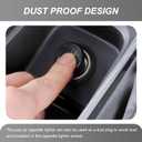 Pack-2 Pop-up Car Cigarette Lighter Socket - 12V Waterproof Metal Single Head Vehicle Universal 0.82" x 1.81" Extreme Speed Hot Spot (Black & Silver)