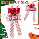 Syhood Christmas Candy Canes Design Tree Topper Red Cap 36 Inch Red Swirl Christmas Tree Skirt Wooden Winter Lollipop Holiday Decoration for Xmas Gifts