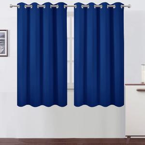 LEMOMO Blackout Curtains 52 x 63 inch/Royal Blue Curtains Set of 2 Panels/Thermal Insulated Room Darkening Bedroom Curtains