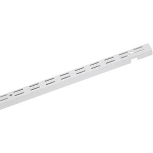 ClosetMaid ShelfTrack White Standard Upright, Closet System Hardware, 60 in., Double Slot, Durable Steel for Closets, Pantries, Utility, Laundry