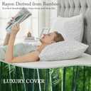 BPC Premium Rayon Derived from Bamboo Firm Pillows Queen Size Set of 2 - Hypoallergenic Shredded Memory Foam Pillows with Removable Cover Bed Pillows for Side Stomach and Back Sleepers, CertiPUR-US (Grey)