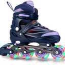 Adjustable Kids Inline Skates for Boys Girls with Full Light Up Wheels - Roller Skates for Kids Ages 6-12, Toddler Ages 3-5, Youth Women Beginners Outdoor Indoor (Small-Little Kids)