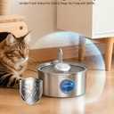 Invengo Cat Water Fountain Stainless Steel, 3.2L/108oz Pet Drinking Fountain for Cats Dogs, Automatic Cat Fountain with 2 Flow Modes, Splash-Proof Bowl, Includes 6 Replacement Filters