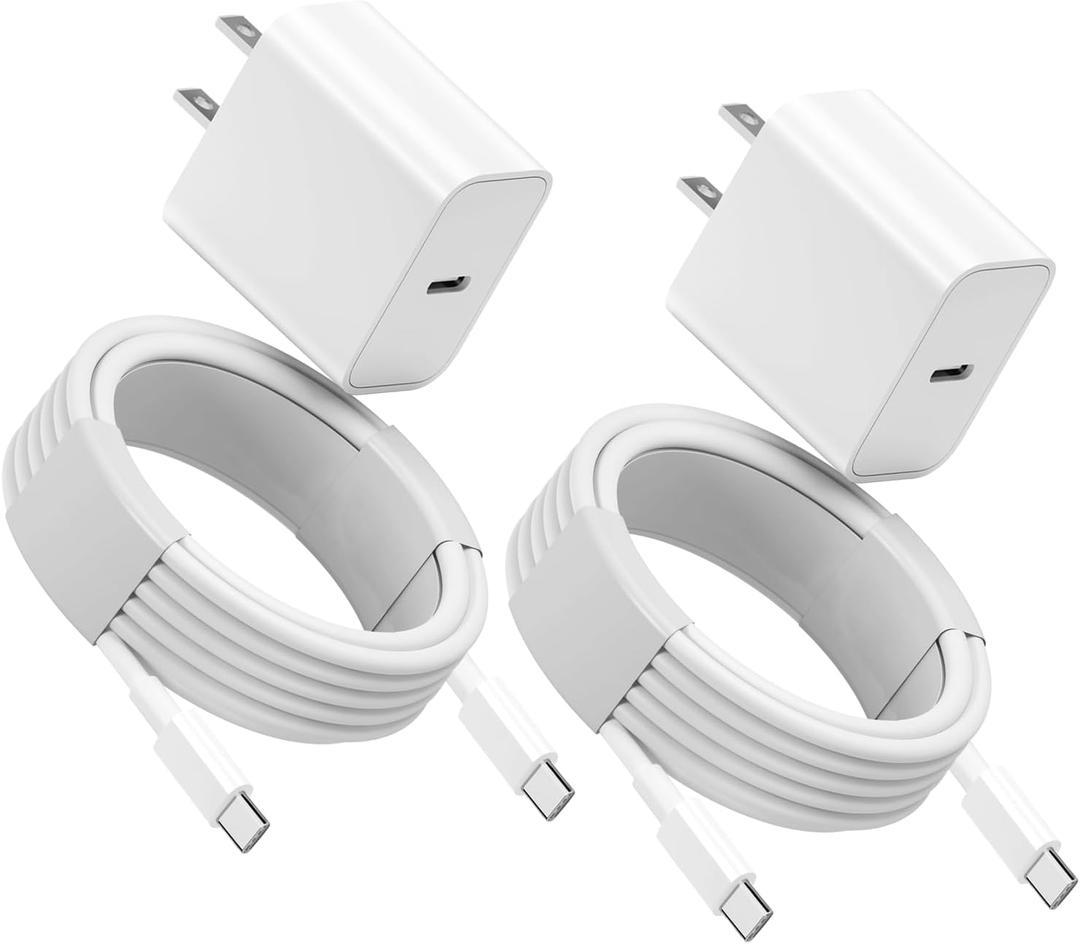 10FT for iPhone 17 16 15 Original Charger Fast Charging, Long USB C to C Charger Cable Cord with 20W Type C Fast Charger Block for iPhone 17 Pro Max/17Pro/16e/16 Pro/16 Plus/15/15 Pro max,iPad 2Pack