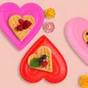 Gatherfun 48Pcs Heart Shaped Paper Plates Set - Romantic Red Heart Tableware for Valentine's, Anniversary Party Supplies & Valentine's Day Party Decorations