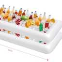 Inflatable Cooler Table 2 Pack Inflatable Serving Bars Floating Pool Cooler Bar Ice Buffet Serving Trays Keep Food Drinks Salad Cool Party Supplies for BBQ Picnic