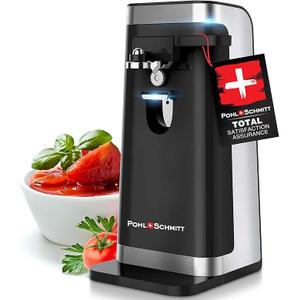 Pohl Schmitt Electric Can Opener with Stainless Steel Blade and Knife Sharpener (Black)