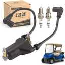 10L0L Golf Cart EZGO Dual Ignition Coil with Spark Plugs for EZGO 4-Cycle 1991-2002 Pre-MCI Engine/Robin 295CC Robin 350CC Gas Models, OEM 26652G01,EPIGC103