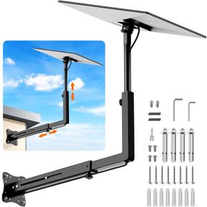 Extra Long Mount for Starlink, Adjustable Gen 3 Long Wall Mounts for Starlink with Telescoping Support Arm, Weatherproof for Concrete Walls and Wood Walls, for Starlink Standard 4/4X