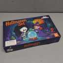 Witch Costume for Girls Aged 3-8 Years Halloween Light Up Skirt with Broom Hat Treat Bag Kids Toddler Girls Dress Up (Purple)