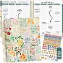 bloom daily planners 2026 Hardcover Calendar Year Goal & Vision Planner (January to December) - Monthly & Weekly Agenda Organizer - 7.5" x 9" - Garden Party, Beige