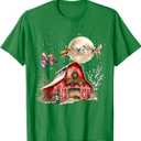 Funny Santa Claus Tractor Cows Farm Farmer Christmas Holiday T-Shirt, Men, Small, Green