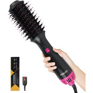 Hair Dryer Brush Blow Dryer 4-in-1 Hot Air Styler, Blowout Brush Hair Dryer Styler & Volumizer with Ionic Technology|Oval Titanium Barrel|Anti-frizz Blowout for Drying, Straightening 2.4''