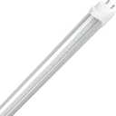 2FT LED T8 T10 T12 Type A+B Tube Lights, 15W 4000K 2100lm, F20T12/F30T8 Fluorescent Light Bulbs Replacement, Ballast Compatible or Bypass, Dual-Ended, Clear Lens, DLC&UL Listed, 1-Pack (4000k Cool White)
