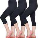 IRELIA 3 Pack Modal Girls Leggings Capri Solid Pant for School/Holiday, 10/M size