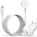 Fast Charger for Apple Watch Charger, USB C 20W iPhone Watch Charger Plug Adapter & Long 6.6FT iWatch Portable Wireless Fast Charging Cable Cord Compatible with Apple Watch Series 9/8/7/SE/6/5/4/3/2/1