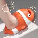 Jerzmy Clown Fish Cute Slides for Kids Toddler, Cushioned Boys Girls Sandals, Funny Animal Comfy House Slippers Non Slip Beach Shower Shoes for Indoor Outdoor Pool Garden (Orange)