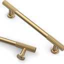 Asidrama 10 Pack 5 Inch(128mm) Champagne Bronze Cabinet Pulls Kitchen Cabinet Handles Champagne Drawer Hardware for Cupboard (5" Hole Center)