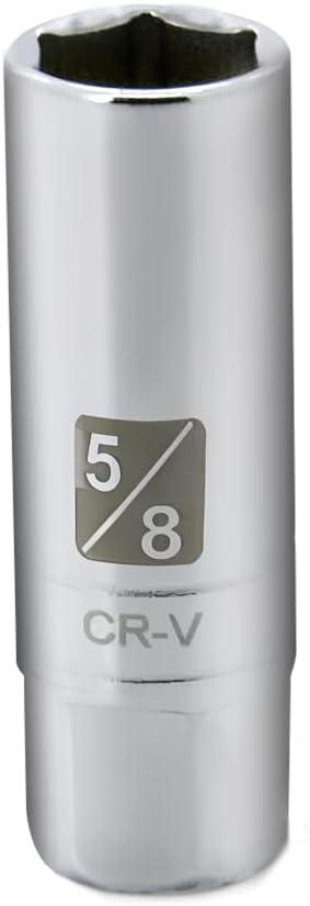 5/8-inch Magnetic Spark Plug Socket 3/8-inch Drive 6-Point Powerful Magnet Retains Spark Plugs Chrome Vanadium Steel