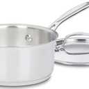 Cuisinart 1.5 Quart Sauce Pan with Cover, Stainless Steel Pot with Lid, Small Kitchen Pots, Dishwasher Safe, Compatible with Induction, Electric, Gas Cooktops, Oven Safe Saucepan, Cool Grip Handles