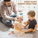 Ibwaae Kids Coffee Maker 10Pcs Toy Coffee Maker Playset Wooden Kitchen Set Toys Toddler Play Kitchen Accessories, Pretend Play Food Sets for Girls and Boys