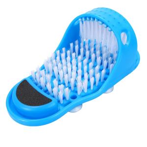 EVERMARKET Simple Feet Cleaner, Magic Foot Scrubber, Exfoliating Easy Feet Cleaning Brush, Foot Shower Spa Massager Slippers for Unisex Adults (Blue)