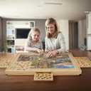 HALLYBEE Puzzle Table 1500 Pieces Wooden Puzzle Board with Legs, 34.3x 26.5 Jigsaw Board with 4 Drawers and Cover, Foldable Leg Jigsaw Table for Adults Natural