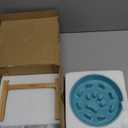 Dog Slow Feeder Bowl, Round Ceramic Pet Food Bowl for Medium Breed, Fun Raised Dog Bowls to Slow Down Eating (Turquoise, M-1.3 Cups)