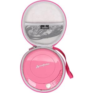 CD Player Case Compatible for ByronStatics PCD220B/GPX PCB319B/PC332B Products Portable Disc CD Player, Travel Carrying Stoarge Holder for Arafuna/MEGATEK/Deluxe Products (Pink, Case Only)