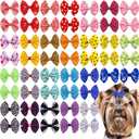 PET SHOW 20pairs Big Bowknot Dogs Hair Bow Clips with French Barrette Clip for Small Medium Large Dogs Puppies Cats Topknot Grooming Hair Accessories