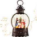 Christmas Snow Globe, Christmas Lantern Room Decor for Indoor Use, USB-Powered/Battery-Operated Glowing Water Lantern, Ideal for Holiday Decorations and Gift Giving