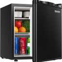 EUHOMY 1.7 Cu.Ft Mini Fridge, Reversible Single Door Compact Refrigerator, Adjustable Thermostat, Energy Saving, Mini Fridge for Bedroom, Office, Dorm, Black