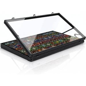 Trade Card Show Display Case, Large Aluminum Lockable Trading Show Display Case and Handle,Portable Trading with Lock for Collectibles, Sports Graded Cards TCG Craft Jewelry (Black, 33*22 in)