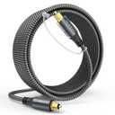 Warrky Optical Audio Cable, 20ft Optical Cable for Soundbar [Nylon Braided, Slim Metal Case, Gold-Plated Plug], Fiber Optic Audio Cord Compatible with Samsung, Vizio, LG, Bose, Sony, Sonos