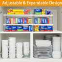 2 Pack Pantry Organization and Storage, Expandable Foil and Plastic Wrap Organizer, Adjustable Kitchen Wrap Organizer Rack for Cabinet, Foil Saran Wrap Holder Shelf for Sandwich Plastic Bags Box,