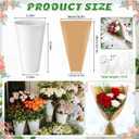 LemonRoad 56 Pcs Flower Bar Buckets Set Kit 6 Pcs Galvanized Bucket Bar 50 Packs Kraft Paper Flowers Gift Bags for Wedding and Cut Flowers, Balcony Garden(Transparent,Plastic,9.8 Inch)