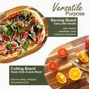 Charcuterie Board Set - 2 Pieces with Knife Set, Premium Acacia Wood Cheese Boards, Puzzle Shaped Serving Tray, Wedding & Bridal Shower Gift, Valentines Day Gifts