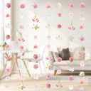 6 PCS Artificial Flower Garlands Hanging Decorations, Floral Hanging Backdrop Wildflower Banner with Hooks Spring Party Decorations for Wedding Party Birthday Anniversary Arch Decor (White)