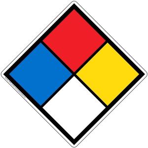 12 inch NFPA 704 Placard Diamond, All Weather Vinyl NFPA Decal Label, BLANK Sticker with Adhesive Backing, Customizable for any Hazard Identification, Made in the USA by ComplianceSigns