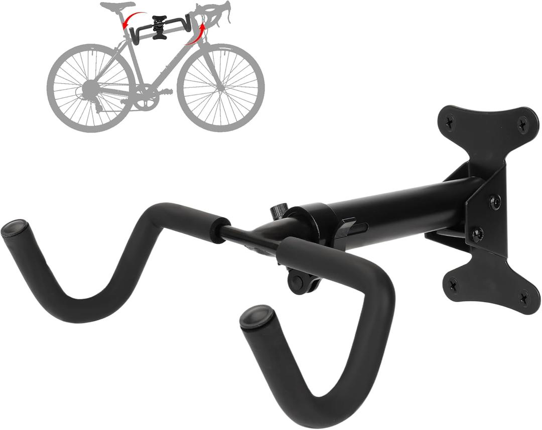 Bike Rack Garage, Bike Wall Mount, Bike Wall Mounted Holder Hook, Heavy-Duty Adjustable Bike Wall Rack, Hang Your Road, Mountain or Hybrid Bikes in Garage or Home, With EVA Foam Padded (1 Pack)