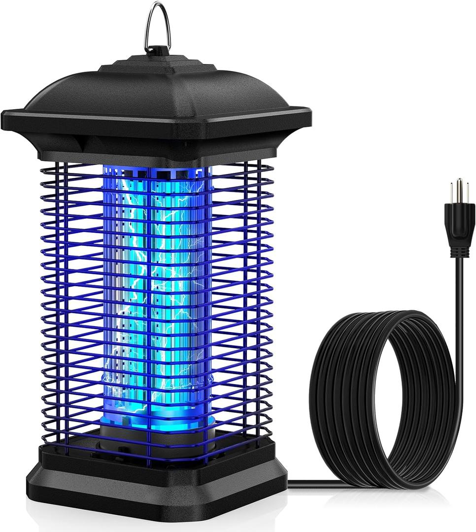 Bug Zapper for Outdoor & Indoor, 1/2 Acre Coverage Mosquito Lamp with 18W Bulb & 4400V High-Voltage, 100% Improvement in Mosquito Control Effect, Electric Fly Trap for Patio, Backyard, Home