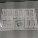 [10 Pack] BESTTEN Decorator Wall Plate, 2 Gang Standard Size Outlet Cover for GFCI and USB Receptacles, H4.53 x W4.57, Unbreakable Polycarbonate Material, UL Listed, White