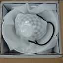 Tiered Serving Bowls Chip and Dip Serving Set with Stand, Ceramic Appetizer Serving Dishes Platters and Trays for Parties Entertaining - Checkered Kitchen Decor (2-Tier Set (Large, Medium), Black and White Pattern)